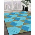 thumbnail image 3 of Ahgly Company Tapis Rond Lavable en Machine Intérieur Transitionnel Vert Profond, 3 Pieds Rond, 3 of 7