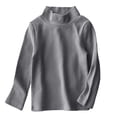 thumbnail image 1 of Chandail à Enfiler pour Filles Rabais Tout-Petits Enfants Garçons Filles Chandails Mode Couleur Unie Col Rond Manches Longues Hauts T-Shirts Graphiques pour Filles Gris Foncé 10T, 1 of 5
