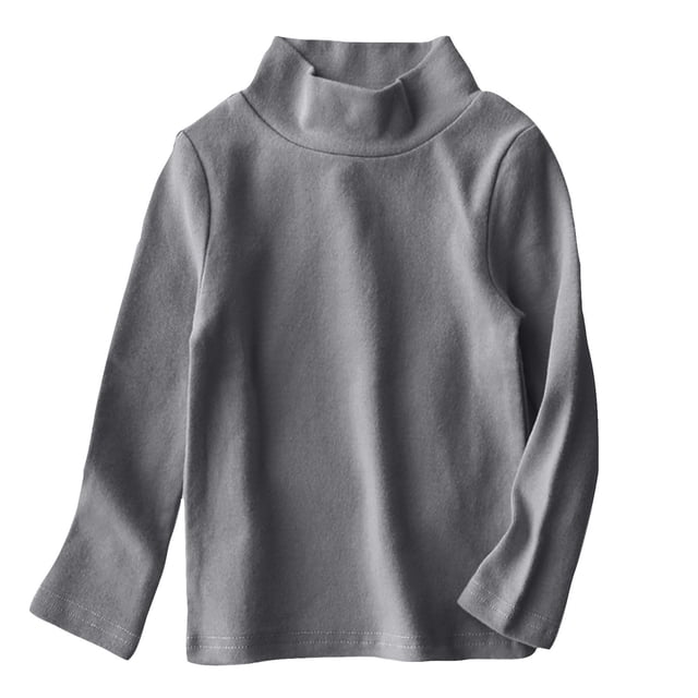 Chandail à Enfiler pour Filles Rabais Tout-Petits Enfants Garçons Filles Chandails Mode Couleur Unie Col Rond Manches Longues Hauts T-Shirts Graphiques pour Filles Gris Foncé 10T