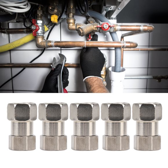 Stainless Steel Plumbing Fittings Female Thread Pipe Adapter 5PCS Set Shower Water Heater