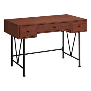 Monarch Specialties Bureau d'ordinateur, Bureau à la maison, Ordinateur portable, Tiroirs de rangement, 48"l, Travail, Métal, Stratifié, Brun, Noir, Transitionnel