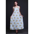 thumbnail image 3 of Bimba Robe Longue Maxi de Soirée pour Femmes en Rayonne à Imprimé Papillon, Dos Nu, Bretelles Spaghetti - Grande, 3 of 4