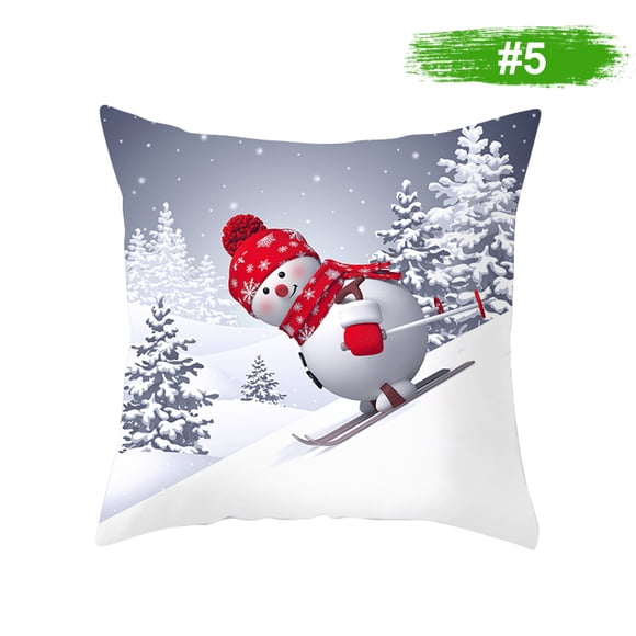Amdohai Christmas Snowman Pillowcase Cover Home Decor Sofa Cushion Cover 450*450mm