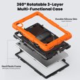 thumbnail image 2 of Case for Lenovo Tab K10 10.3 Inch / M10 FHD Plus 2020 2nd Gen with Screen Protector, 360 Degree Rotating Kickstand Hand Strap Heavy Duty Shockproof Cover with Shoulder Strap, Orange, 2 of 7