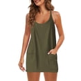 thumbnail image 4 of Meichang Robes d'Été Mini pour Femmes, Coupe Ample, Robe Caraco à Col en V, Décontractée, Unie, Robes de Plage, Confortable, Douce, Sans Manches, avec Poches, 4 of 8