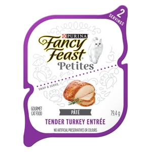 Fancy Feast Petites Pate Tender Turkey Entrée, Nourriture pour chats mouillés 79.4 g