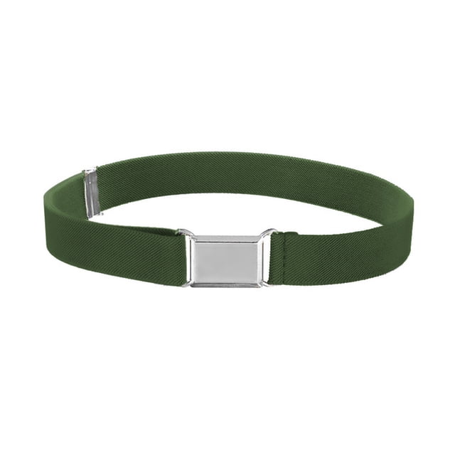 transemion 1 Ensemble Ceinture Élastique Simple pour Enfants Garçons Boucle Ajustable Taille Extensible Réutilisable Lavable Jeans Accessoires de Vêtements Vert