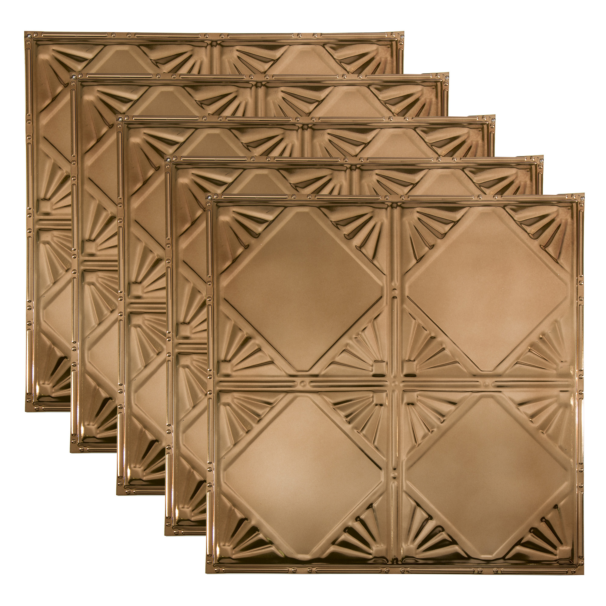 Great Lakes Tin Erie Champagne 2ft x 2ft Nail Up Ceiling Tiles (5 Pack)