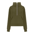 thumbnail image 3 of Womens Half Zip Hoodies Plus Size Fleece Sweatshirt Thumb Hole Cropped Pullover Fall Winter Tops, 3 of 5