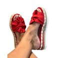 thumbnail image 1 of Woobling Sandales Compensées d'Été à Plateforme pour Femmes, Espadrilles à Nœud, à Enfiler, Sliders Rouges 6,5, 1 of 7