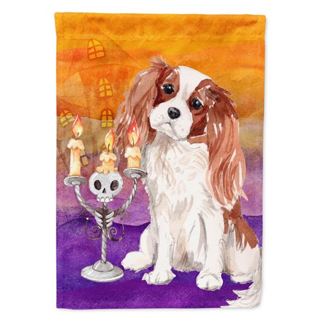 Carolines Treasures CK3192CHF Hallween Blenheim Cavalier Spaniel Flag Canvas House Size