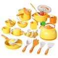 thumbnail image 3 of Play Kitchen Toy Set For Kids Yellow 38Pcs Pretend Play Cooking Toy Kitchen Playset Mini Pots Pans Utensils Educational Role Play Toy Childrens Imaginative Learning Set Yellow, 3 of 9