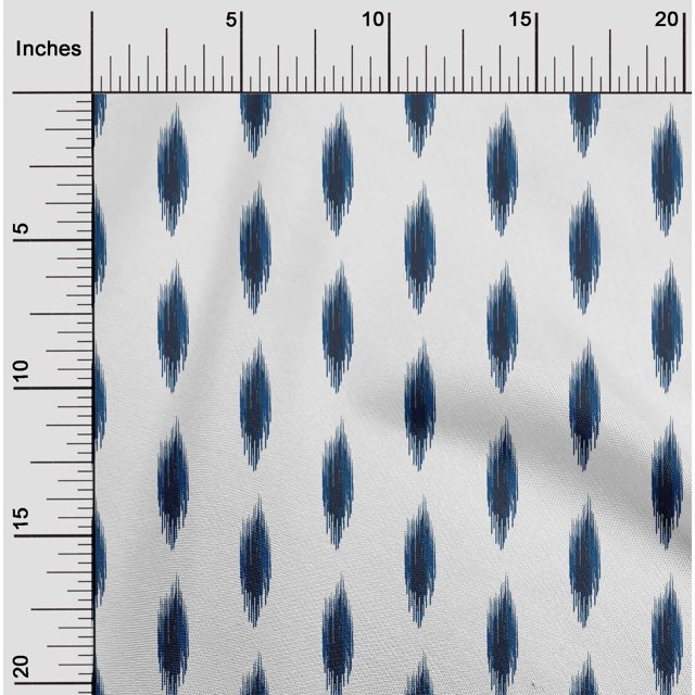 oneOone Organic Cotton Poplin Twill Fabric Abstract Ikat Print Sewing Fabric BTY 42 Inch Wide