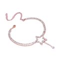 thumbnail image 1 of Bracelet de Cheville à Double Couche en Strass, Fantaisie Exquise, Brillant, pour la Plage, pour Femmes, 1 of 4
