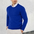 thumbnail image 2 of LUOGENLI Chandails et Pulls pour Hommes Coton Homme Automne et Hiver Lisse Confortable Léger Drapé Peau Douce Texturé Coupe Ajustée Col Rond Manches Longues Chandails pour Hommes Décontracté à Fermeture Éclair Bleu Taille g, 2 of 8