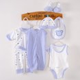 thumbnail image 2 of 8PCS Newborn Baby Boy Girl Tops+Hat+Pants +Bib+Sock Shose+Romper Outfits Set, 2 of 9