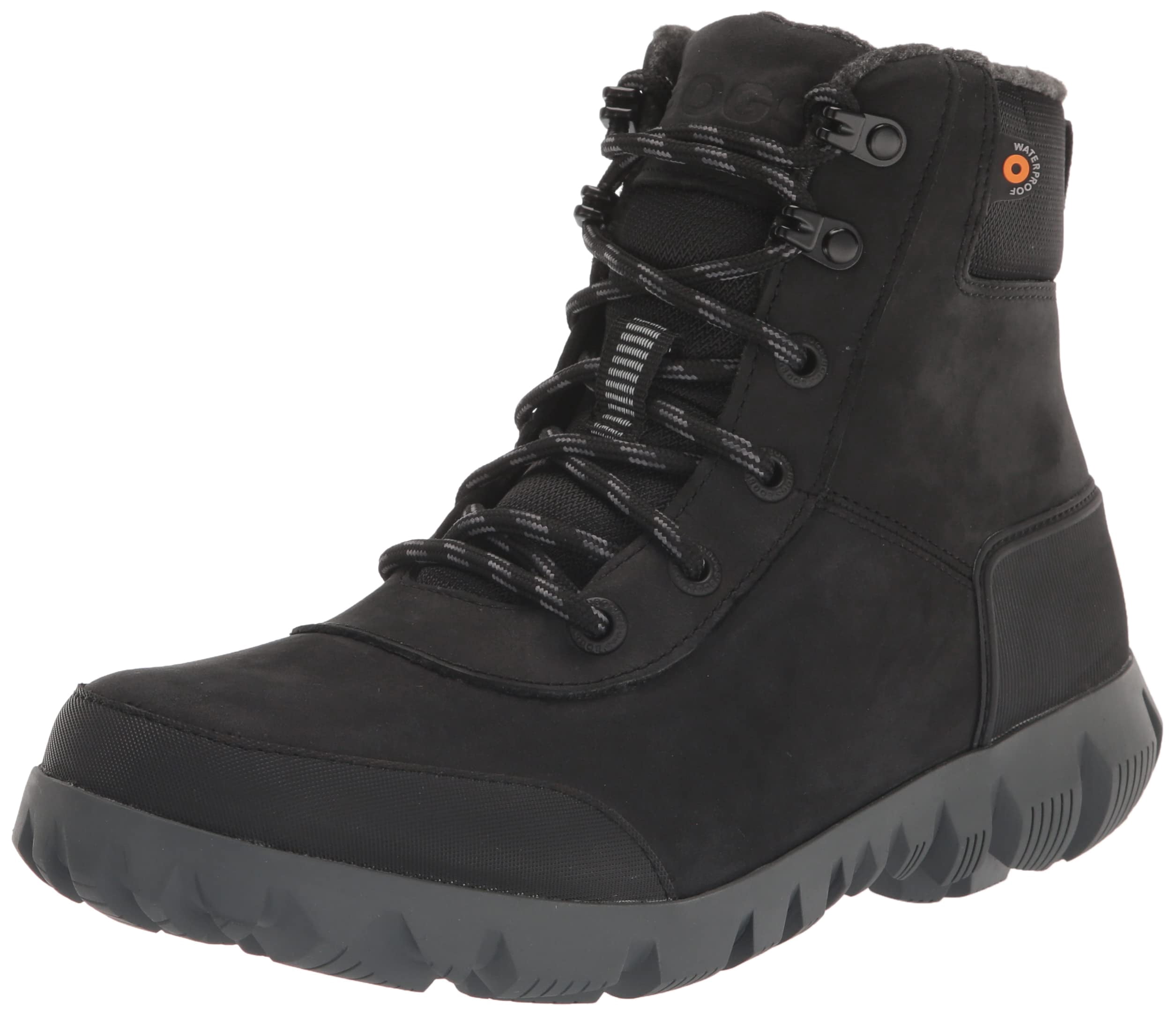 Bogs Mens Arcata Urban Leather Mid Boot, Black, Size 10