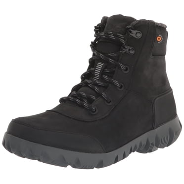BOGS Men's Arcata Urban Leather Mid Winter Boot, Black, Size 11.5
