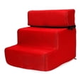 thumbnail image 4 of lionlar Comfortable Dog Stairs Ladder Ramp Cat Removable Pet Supplies 3 Steps for Indoor Red, 4 of 9