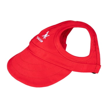 Riforla Dog Hat Dog Baseball Hat Pet Dog Sun Visor Hat with Ear Holes and Adjustable Strap Puppy Sun Hat Trucker Hat for Small Dogs Pet HatS Red
