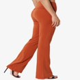 thumbnail image 4 of Pantalon de Yoga Décontracté pour Femmes Grande Taille, Basique, Taille Repliable, Confortable, en Coton Extensible, Coupe Bootcut, 4 of 7