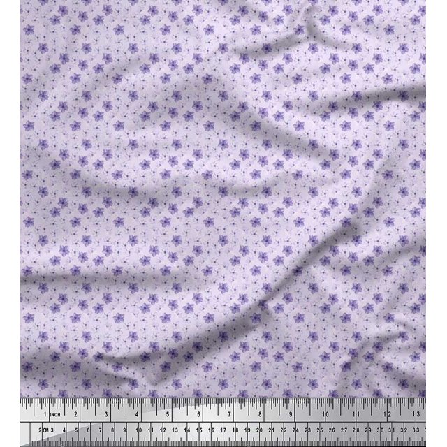 Soimoi Poly Georgette Fabric Floral Shirting Print Sewing Fabric Yard 52 Inch Wide