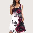 thumbnail image 1 of Ovzne Robes Grande Taille pour Femmes Rondes Robe Femmes Imprimé avec Poches Chemises de Nuit Sans Manches Vêtements de Nuit Chemise de Nuit Col Rond Robe d'Été Imprimée Liquidation, 1 of 7