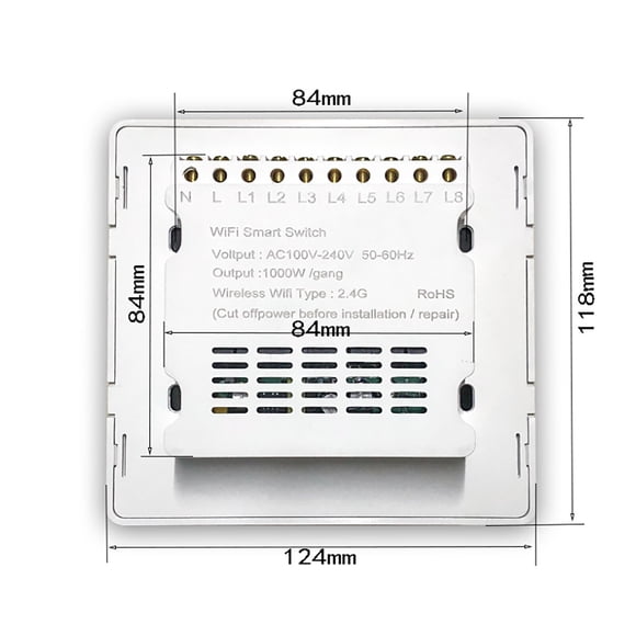 ruzhgo WiFi Touching Switch Strong Sensitivity Dual-mode 6/8 Way Switch for Tuya Smartlife App for Tmall Genie