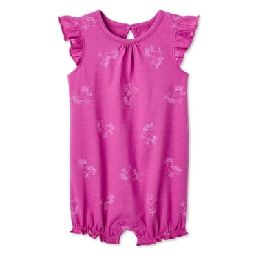 George Baby Girls' Flutter-Sleeve Romper