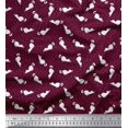 thumbnail image 1 of Soimoi polyester Crepe Fabric Floral & Cat Animal Print Fabric by the Yard 42 Inch Wide, 1 of 3