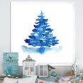 thumbnail image 1 of Designart Arbre de Noël d'Hiver Bleu I Art Mural Encadré Traditionnel, 1 of 4
