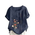 thumbnail image 1 of Birdeem T-Shirt Ample Décontracté d'Été pour Femme à Col Rond, Manches Courtes, à Imprimé Floral, 1 of 5