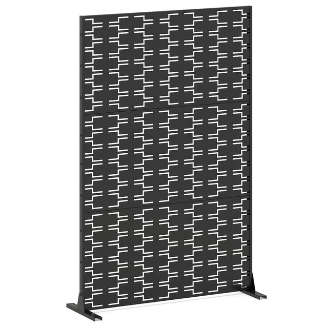 Costway 72"H x 48"W Metal Privacy Screen with Expansion Bolts & Connection Screws for Patio