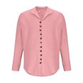 thumbnail image 4 of RXIRUCGD Pull Décontracté pour Hommes Mode Col en V Manches Respirant Chemisier Hauts, Rose, Taille : 2TG, 4 of 6