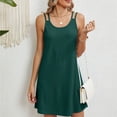 thumbnail image 4 of Meichang Robes en Broderie Anglaise Femmes Sans Manches Unies Col Rond Bretelles Spaghetti Mini Robes Légères Confortables Robes Dames Robes d'Été en Broderie Anglaise Vert G, 4 of 5