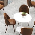 thumbnail image 1 of Homy Casa Modern 2-Pack Accent Chair Set, Armless Round Back, Brown Faux Suede Upholstered, 1 of 9