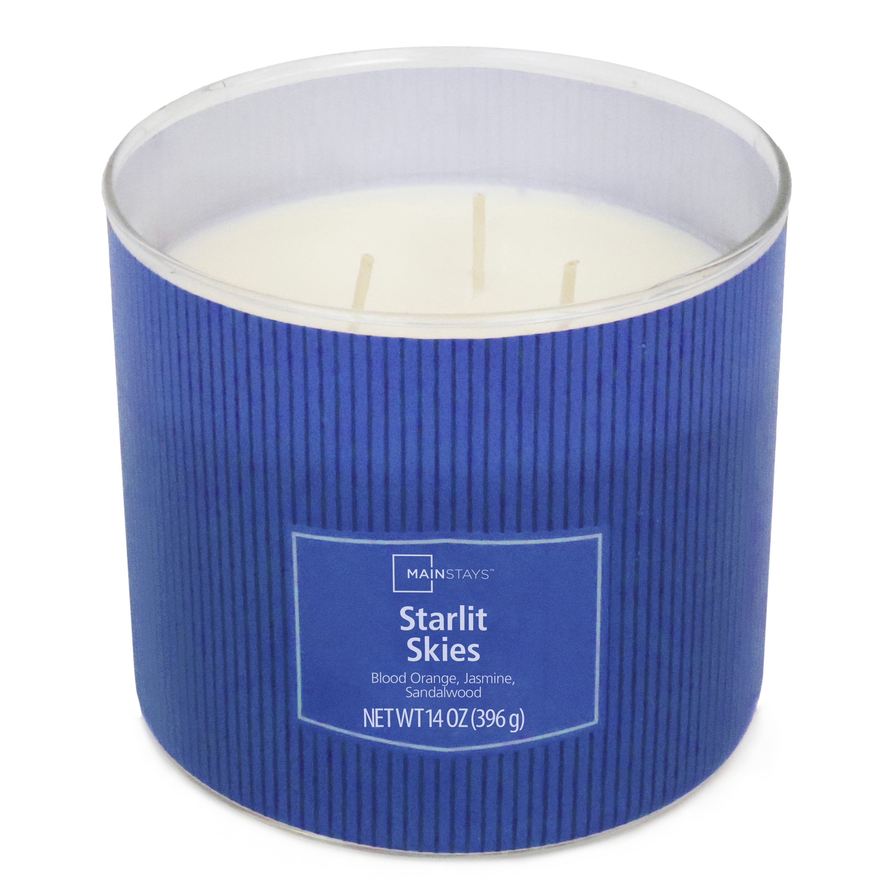 Bougie parfumée Mainstays à 3 mèches, enveloppée texturée Cieux étoilés, 14 oz