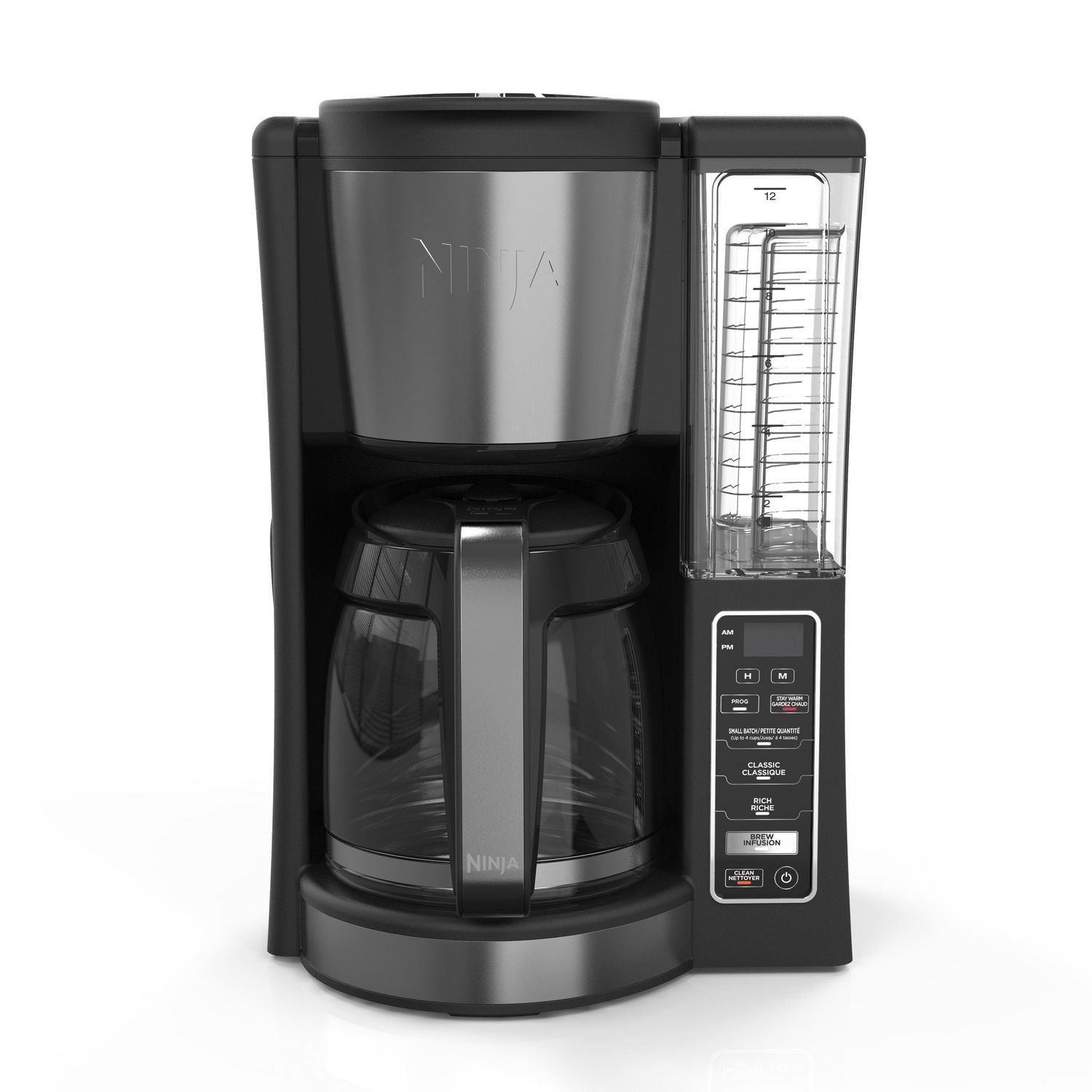Ninja CE200C, 12-Cup Programmable Coffee Brewer, Black/Stainless. 1100W