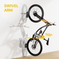 thumbnail image 2 of monTEK Swivel Bike Wall Mount, Bike Hangers for Garage, Bike Mount with Two Extra Storage Hooks, Bike Hanger Wall Mount for Space Saving, Bike Rack Garage Holds Up to 77, 2 of 9
