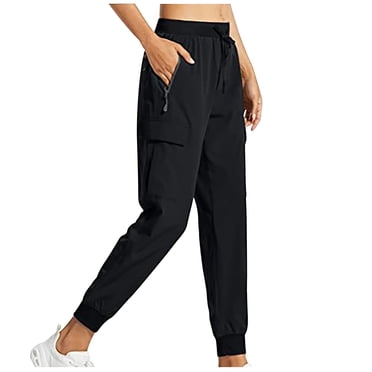 Yuyuzo Womens Hiking Trackpants High Waisted Drawstring Cargo Pants for Women Quick-Dry Sweat Pants with Pockets