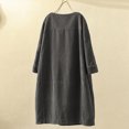 thumbnail image 4 of Robe Décontractée pour Femmes Grande Taille à Col Rond, Manches Longues, en Velours Côtelé, Unie, avec Poches, 4 of 9