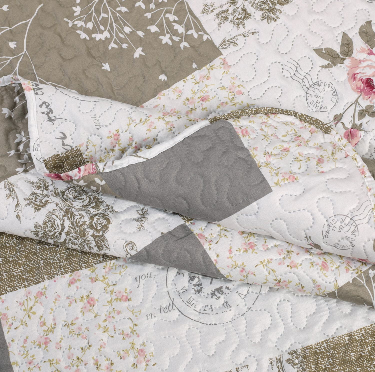 Marina Decoration Rich Printed Embossed Pinsonic Coverlet Bedspread Ultra Soft Bedding Summer Quilt Set with Shams