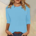 thumbnail image 2 of Haut d'Été pour Femmes à Col Roulé 3 pour Femmes, Lot de 4, Manches, Col Ras du Cou, Hauts Mod Bod, Haut Ample à Imprimé Floral, T-Shirts pour Femmes, T-Shirts Décontractés en Lin, Chemise pour Femmes, Tunique en Coton, Tee, Blouse, 2 of 4