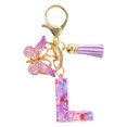 thumbnail image 2 of TopLLC Tools&Home Improvement Initial Letter Keychains For Women Tassel Purple Cute Car Keychain For Wallet Backpack Bag A chopper, 2 of 4