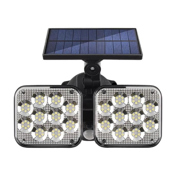 Feltree Dual Head Solar Wall Light with Motion Sensor for Outdoor, Adjustable Wide Angle 300LM Lighting, Remote Control, 16W Easy Installation, Weather Resistant