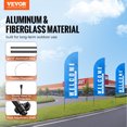thumbnail image 2 of VEVOR Feather Flag Pole Kit 2 Packs Swooper Flag Pole 12.7 ft with Ground Stakes, 2 of 9