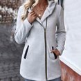 thumbnail image 5 of Swstbby Liquidation d'Économies d'Automne! Vestes d'Automne pour Femmes, Chandail à Capuchon Uni à la Mode pour Femmes avec Poche à Fermeture Éclair Veste Gris G, 5 of 5