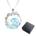 thumbnail image 1 of Ocean's Oath Jewelry Set, Boho Blue Ocean Wave Necklace Earring RingsZ4Y6, 1 of 9