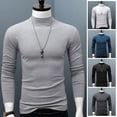 thumbnail image 3 of Winter Warm Men Mock Neck Basic Plain T-Shirt Blouse Pullover Long Sleeve Top, 3 of 5