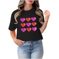 thumbnail image 4 of TIMIFIS T-Shirts pour Femmes Saint-Valentin Été Décontracté Manches Courtes Col Rond T-Shirts Mode Imprimé Cœur d'Amour Tee Shirt, 4 of 4
